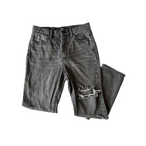 BDG Jeans Womens 28 Slim‎ Straight Black Distressed Urban Outfitters Y2K Grunge